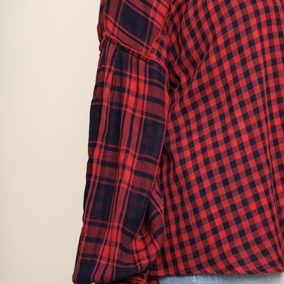 Plaid & Check Print Long Sleeve Button Up Shirt XL - Picture 6 of 8